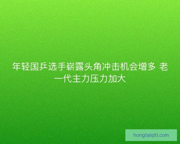 年轻国乒选手崭露头角冲击机会增多 老一代主力压力加大